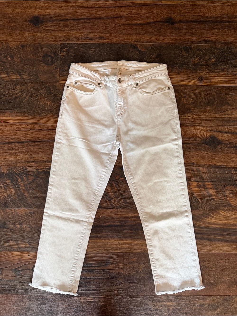 Eileen Fisher Cream Straight-Leg Jeans